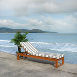 SAFAVIEH Outdoor Kaliyah Solid Wood Chaise Lounge Chair - 25Wx81Dx37H