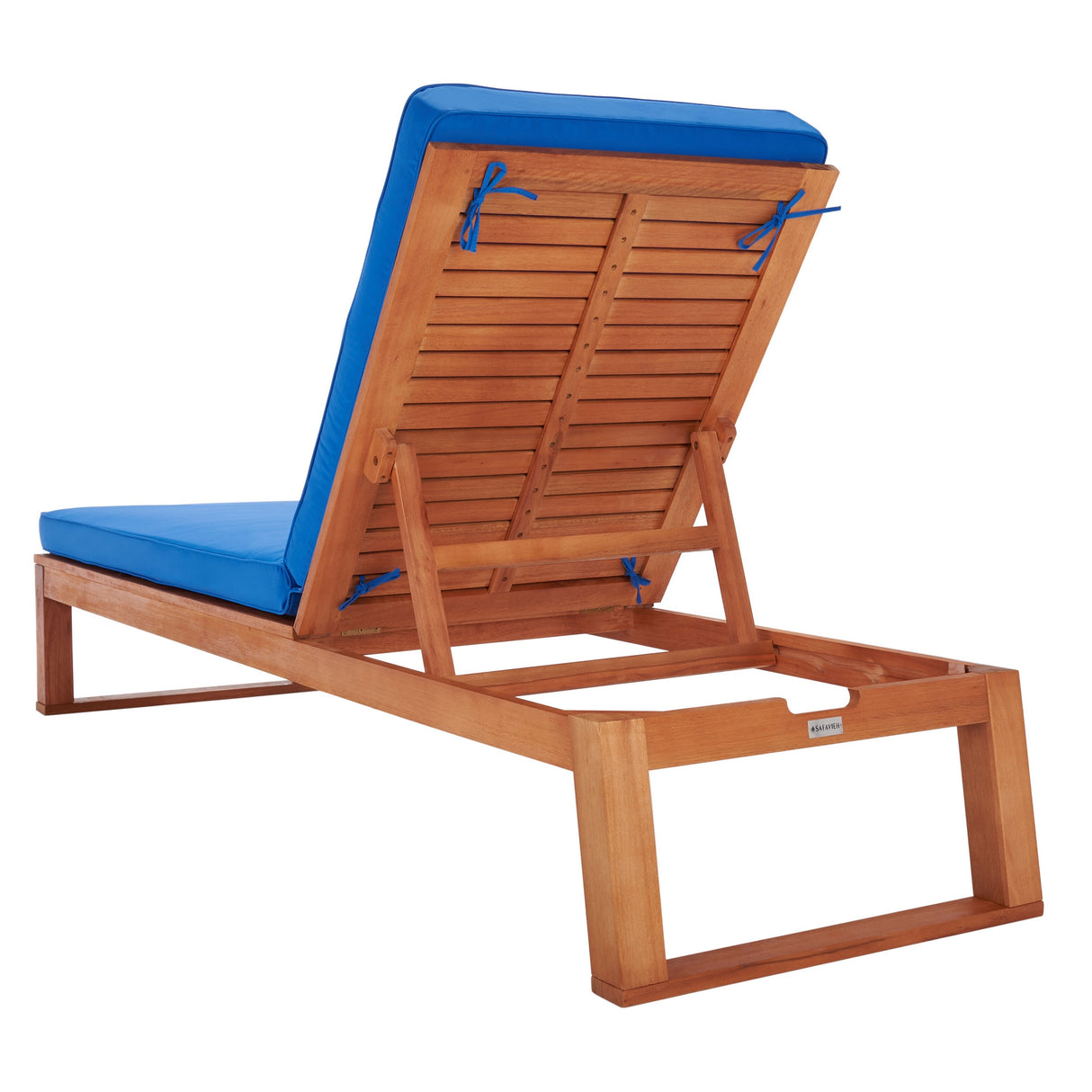 SAFAVIEH Outdoor Kaliyah Solid Wood Chaise Lounge Chair - 25Wx81Dx37H