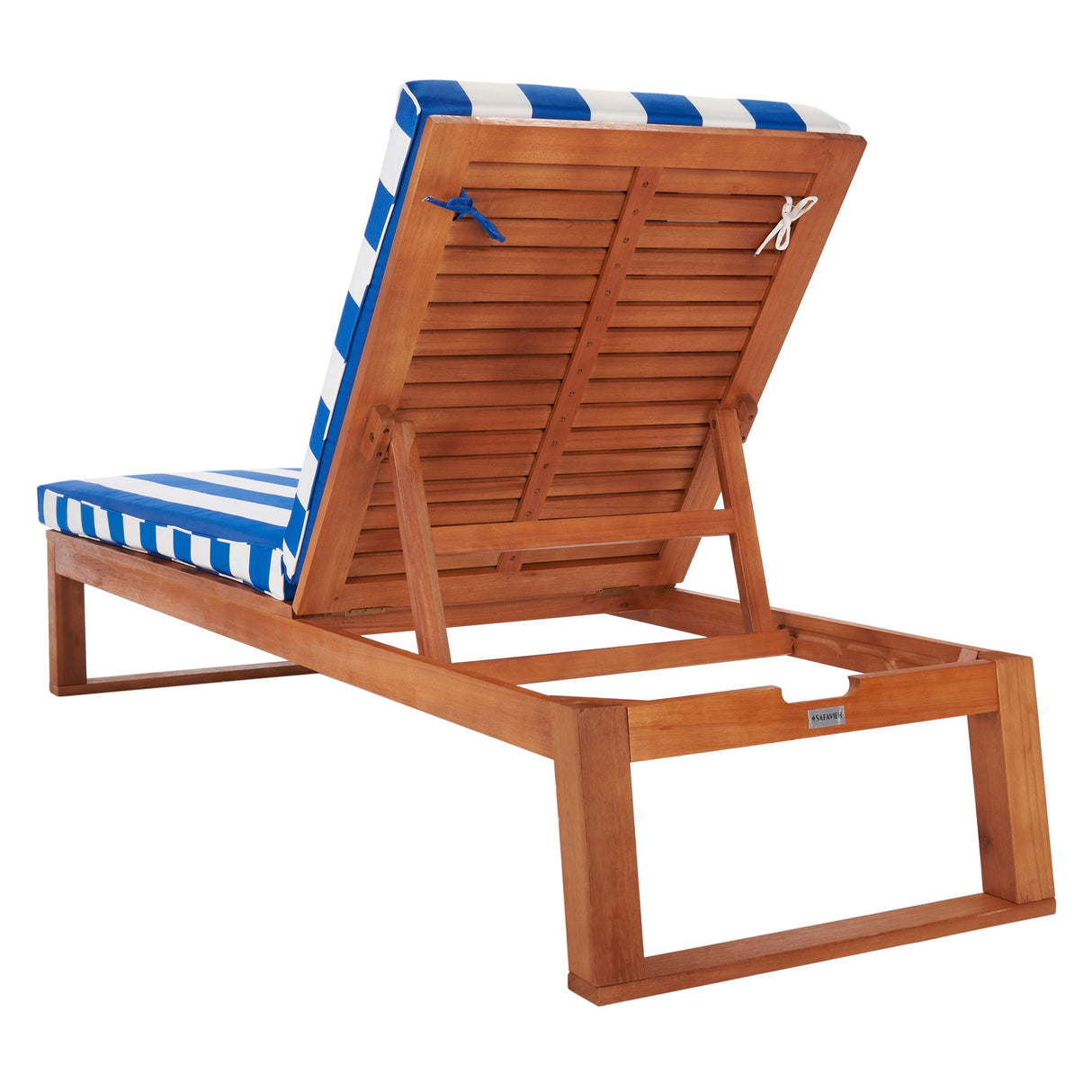 SAFAVIEH Outdoor Kaliyah Solid Wood Chaise Lounge Chair - 25Wx81Dx37H