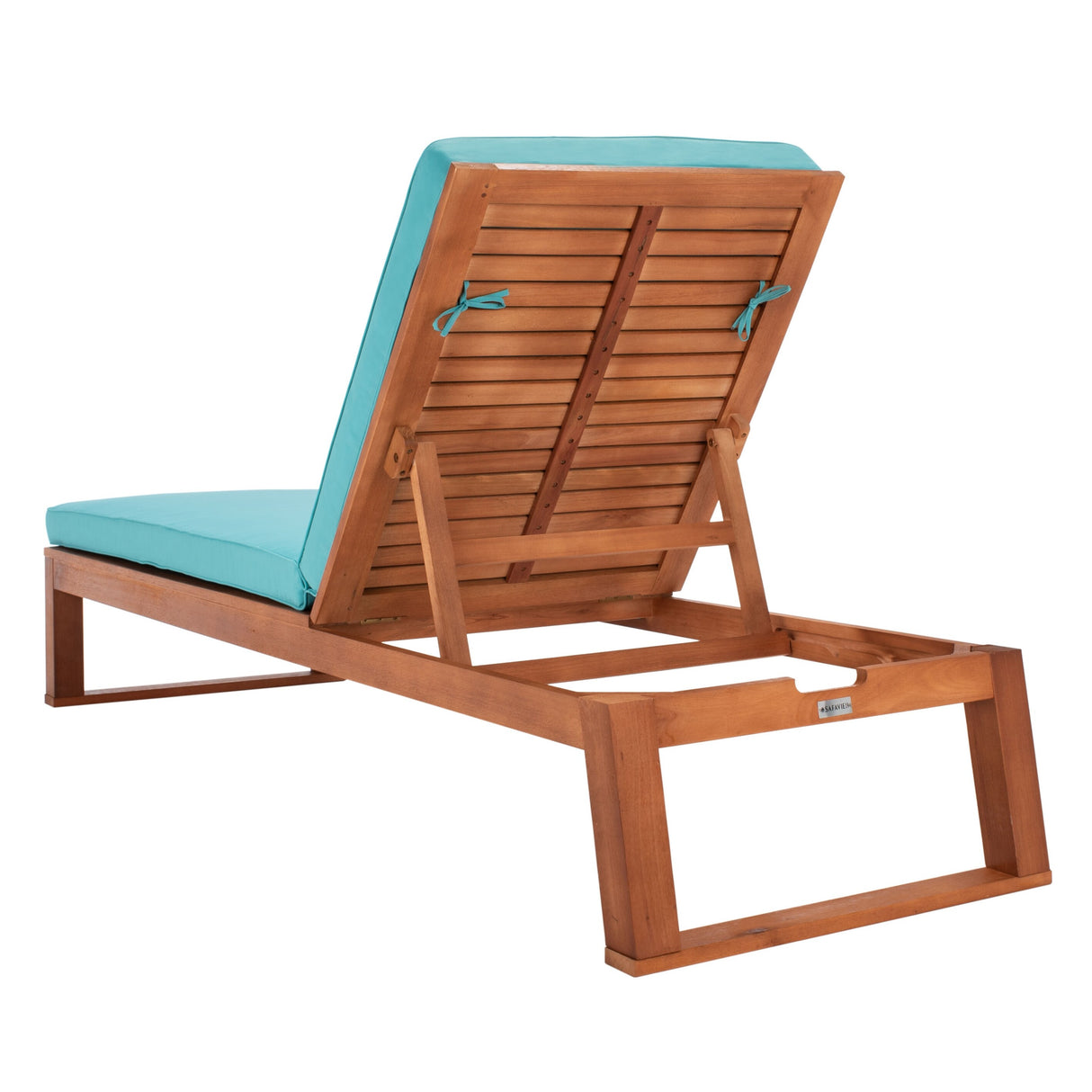 SAFAVIEH Outdoor Kaliyah Solid Wood Chaise Lounge Chair - 25Wx81Dx37H