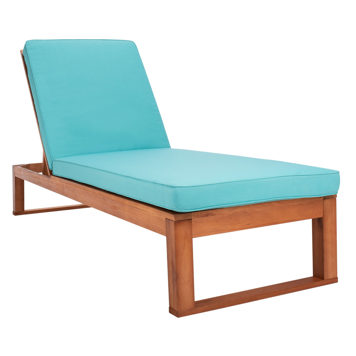 SAFAVIEH Outdoor Kaliyah Solid Wood Chaise Lounge Chair - 25Wx81Dx37H