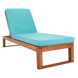 SAFAVIEH Outdoor Kaliyah Solid Wood Chaise Lounge Chair - 25Wx81Dx37H