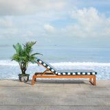 SAFAVIEH Outdoor Kaliyah Solid Wood Chaise Lounge Chair - 25Wx81Dx37H