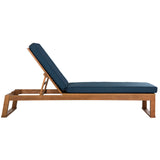 SAFAVIEH Outdoor Kaliyah Solid Wood Chaise Lounge Chair - 25Wx81Dx37H