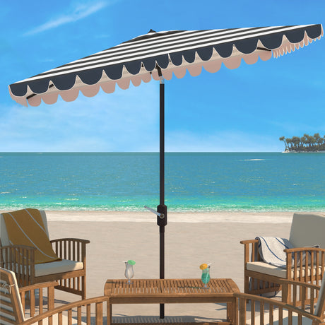 SAFAVIEH Outdoor Karma 6.5 x 10 Ft Rectangle Crank Umbrella