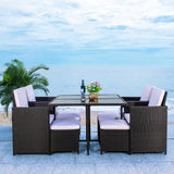 SAFAVIEH Outdoor Kaydence 5-Piece Patio Dining Set - 44Wx44Dx29H