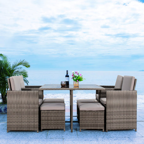 SAFAVIEH Outdoor Kaydence 5-Piece Patio Dining Set - 44Wx44Dx29H