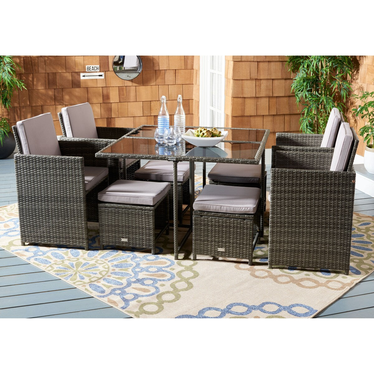 SAFAVIEH Outdoor Kaydence 5-Piece Patio Dining Set - 44Wx44Dx29H