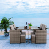 SAFAVIEH Outdoor Kaydence 5-Piece Patio Dining Set - 44Wx44Dx29H