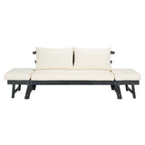 SAFAVIEH Outdoor Keira Solid Wood Covertible Daybed with Cushions - 82W x 30D x 29H