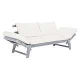 SAFAVIEH Outdoor Keira Solid Wood Covertible Daybed with Cushions - 82W x 30D x 29H