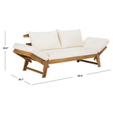 SAFAVIEH Outdoor Keira Solid Wood Covertible Daybed with Cushions - 82W x 30D x 29H