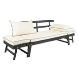 SAFAVIEH Outdoor Keira Solid Wood Covertible Daybed with Cushions - 82W x 30D x 29H