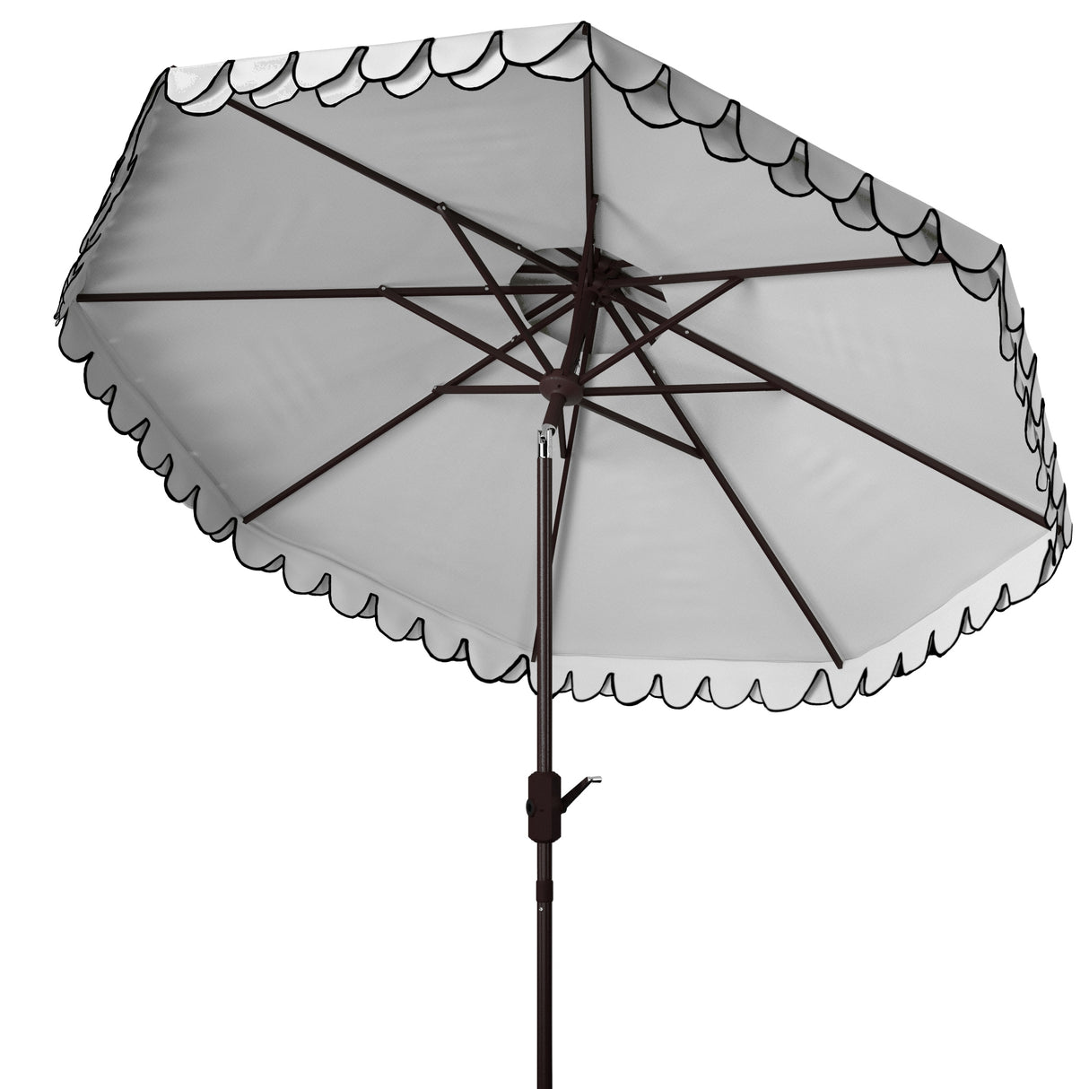 SAFAVIEH Outdoor Kjerstin Valance 9Ft Double Top Umbrella