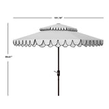 SAFAVIEH Outdoor Kjerstin Valance 9Ft Double Top Umbrella