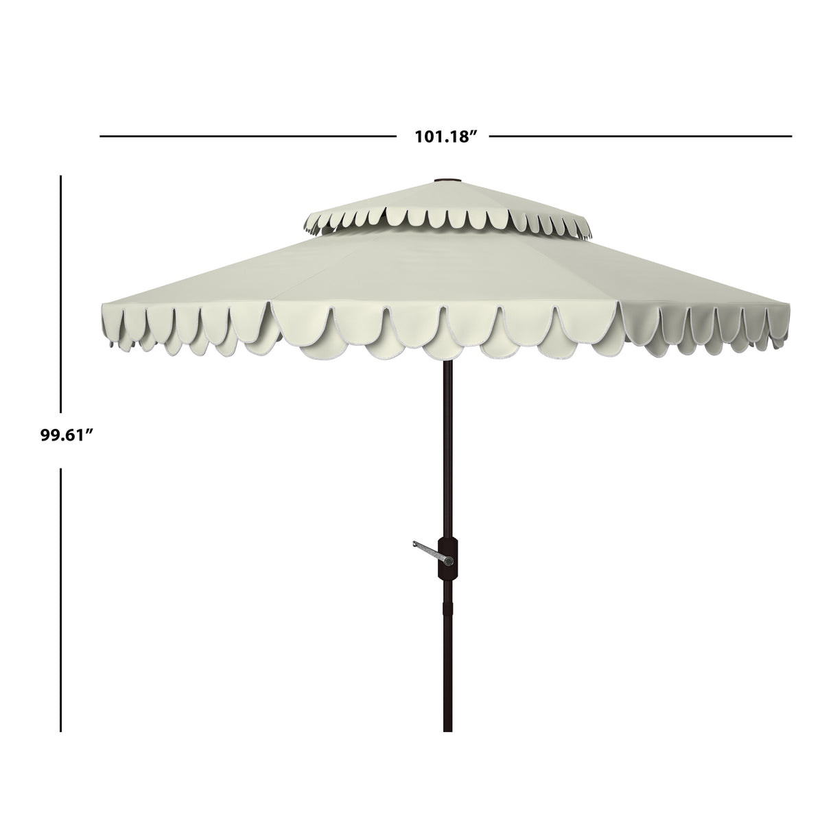 SAFAVIEH Outdoor Kjerstin Valance 9Ft Double Top Umbrella