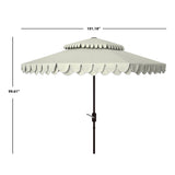 SAFAVIEH Outdoor Kjerstin Valance 9Ft Double Top Umbrella