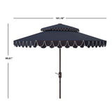 SAFAVIEH Outdoor Kjerstin Valance 9Ft Double Top Umbrella