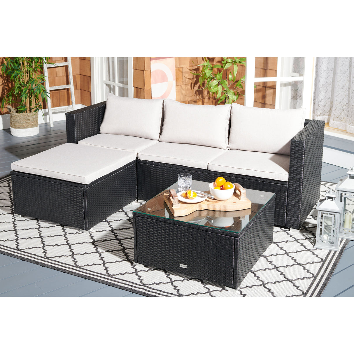 SAFAVIEH Outdoor Lainey 3-Piece Patio Set - 51W x 26D x 27H