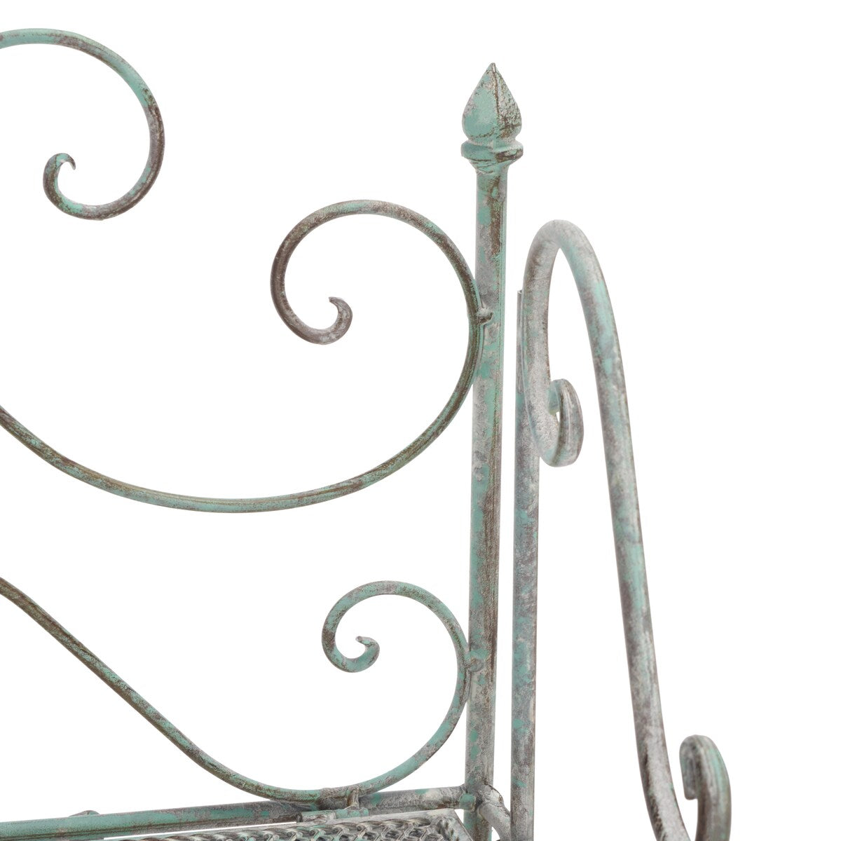 SAFAVIEH Outdoor Litzy Victorian Iron 3-Tier Shelf - 22.0" W x 14.2" L x 42.5" H