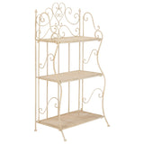 SAFAVIEH Outdoor Litzy Victorian Iron 3-Tier Shelf - 22.0" W x 14.2" L x 42.5" H