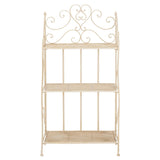 SAFAVIEH Outdoor Litzy Victorian Iron 3-Tier Shelf - 22.0" W x 14.2" L x 42.5" H