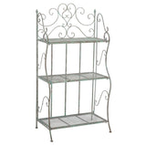 SAFAVIEH Outdoor Litzy Victorian Iron 3-Tier Shelf - 22.0" W x 14.2" L x 42.5" H