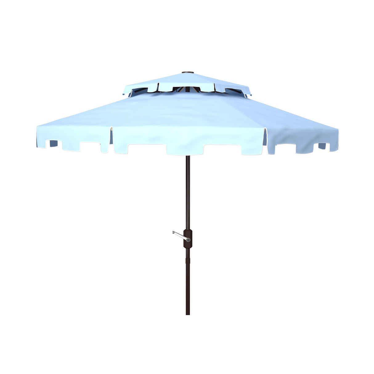 SAFAVIEH Outdoor Livia 9Ft Double Top Market Umbrella, Base Not Included