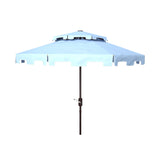 SAFAVIEH Outdoor Livia 9Ft Double Top Market Umbrella, Base Not Included