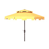 SAFAVIEH Outdoor Livia 9Ft Double Top Market Umbrella, Base Not Included