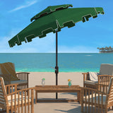 SAFAVIEH Outdoor Livia 9Ft Double Top Market Umbrella, Base Not Included