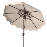 SAFAVIEH Outdoor Livia 9Ft Double Top Market Umbrella, Base Not Included