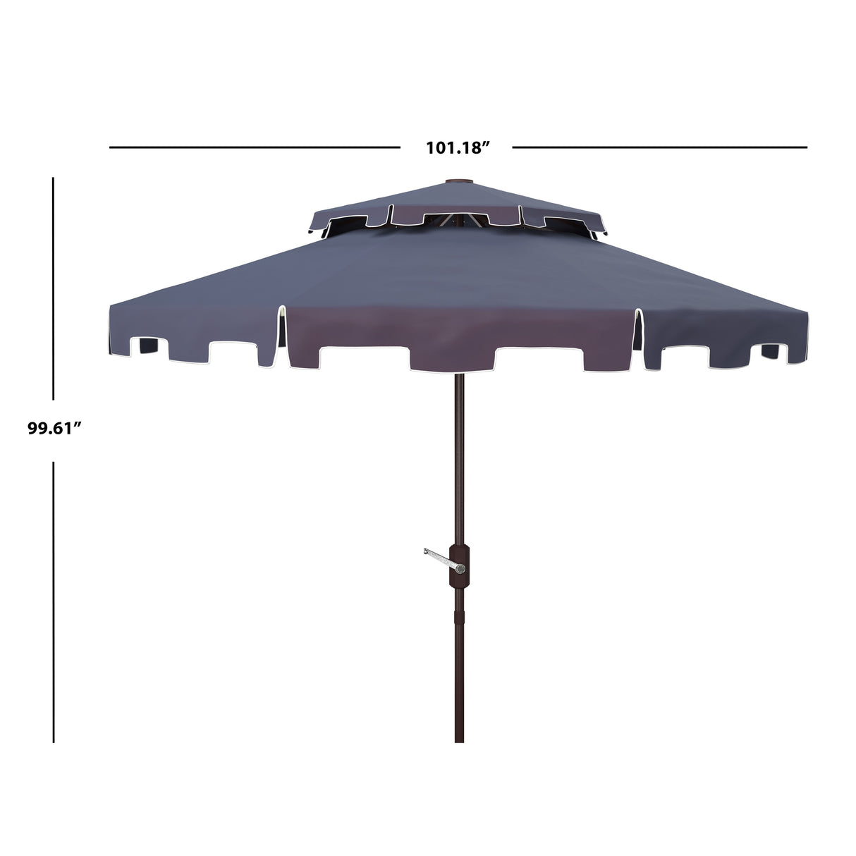 SAFAVIEH Outdoor Livia 9Ft Double Top Market Umbrella, Base Not Included