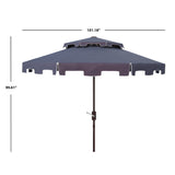 SAFAVIEH Outdoor Livia 9Ft Double Top Market Umbrella, Base Not Included