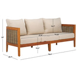 SAFAVIEH Outdoor Living Amanda 3 Seater Sofa. - 76Wx30Dx25H