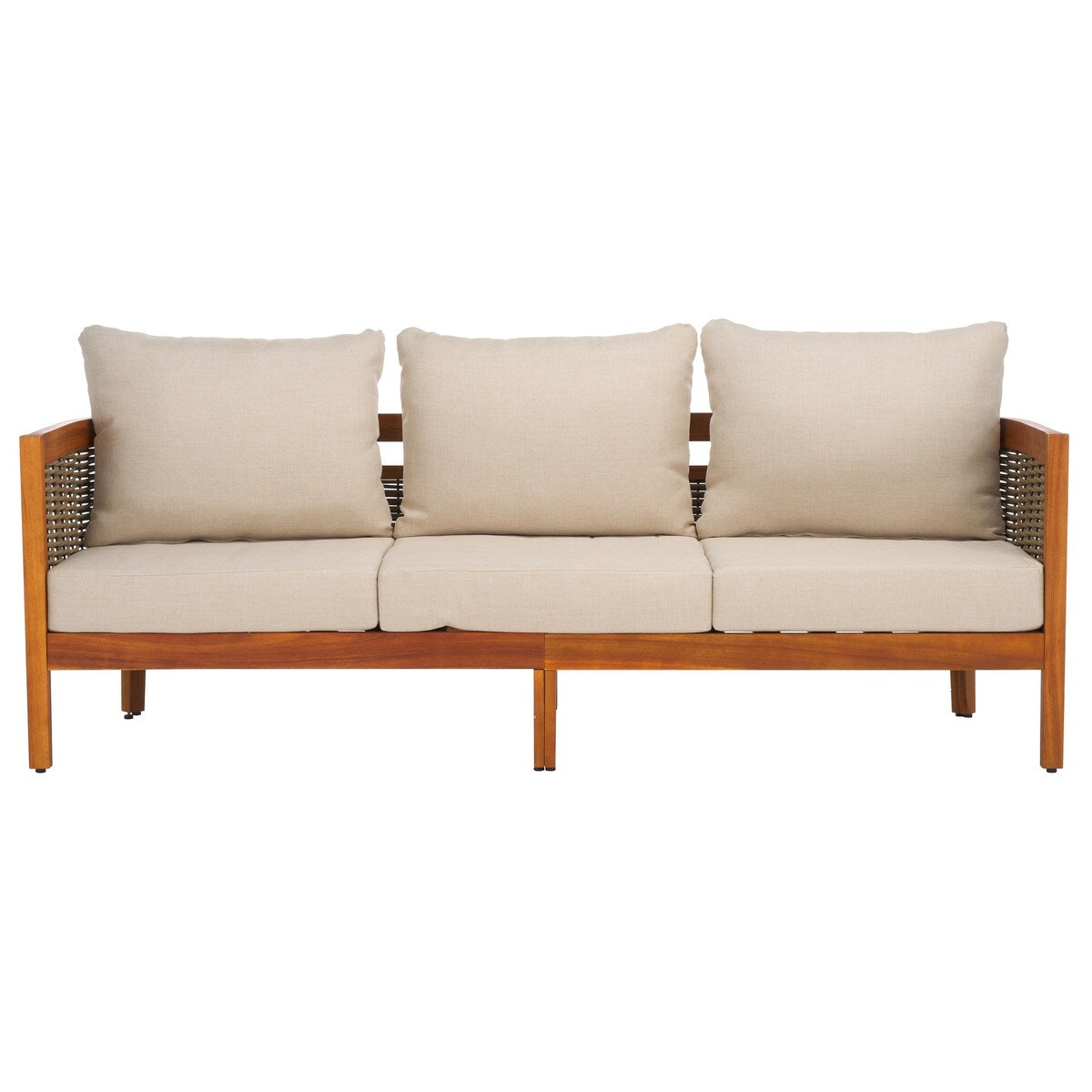 SAFAVIEH Outdoor Living Amanda 3 Seater Sofa. - 76Wx30Dx25H