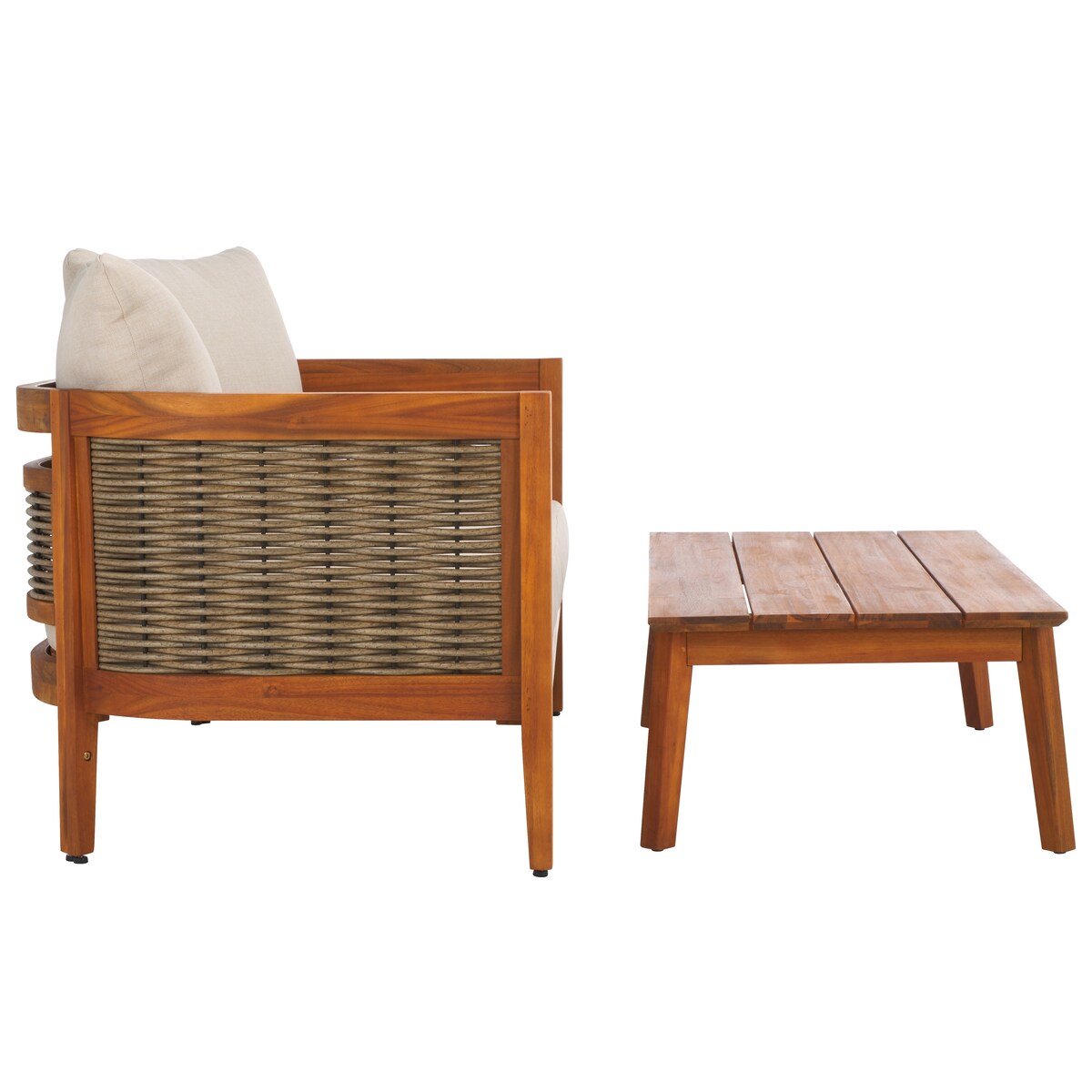 SAFAVIEH Outdoor Living Amanda Bench with Table - 52Wx30Dx25H