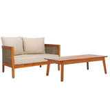 SAFAVIEH Outdoor Living Amanda Bench with Table - 52Wx30Dx25H