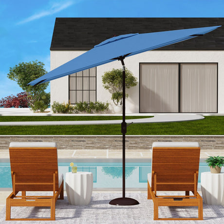 SAFAVIEH Outdoor Living Athens 6.5 x 10-foot Rectangular Crank Umbrella