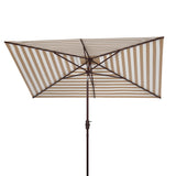 SAFAVIEH Outdoor Living Athens 6.5 x 10-foot Rectangular Crank Umbrella