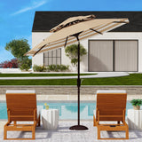 SAFAVIEH Outdoor Living Athens 9-foot Double Top Crank Umbrella