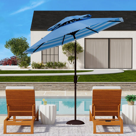 SAFAVIEH Outdoor Living Athens 9-foot Double Top Crank Umbrella