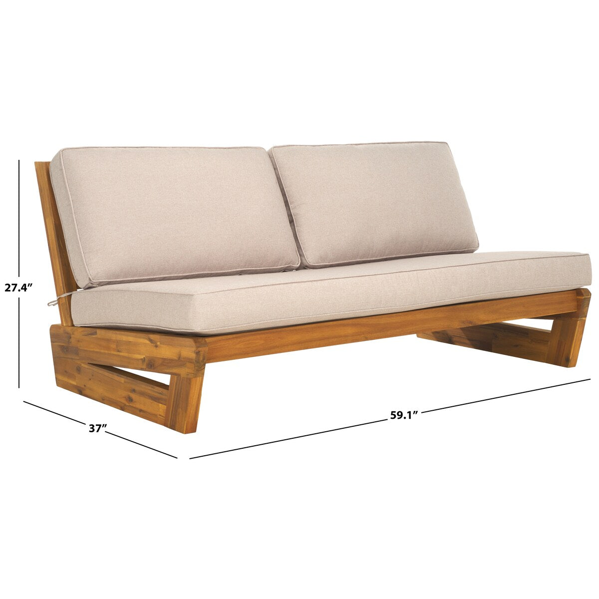 SAFAVIEH Outdoor Living Chester 2 Seater Sofa - 59Wx37Dx27H