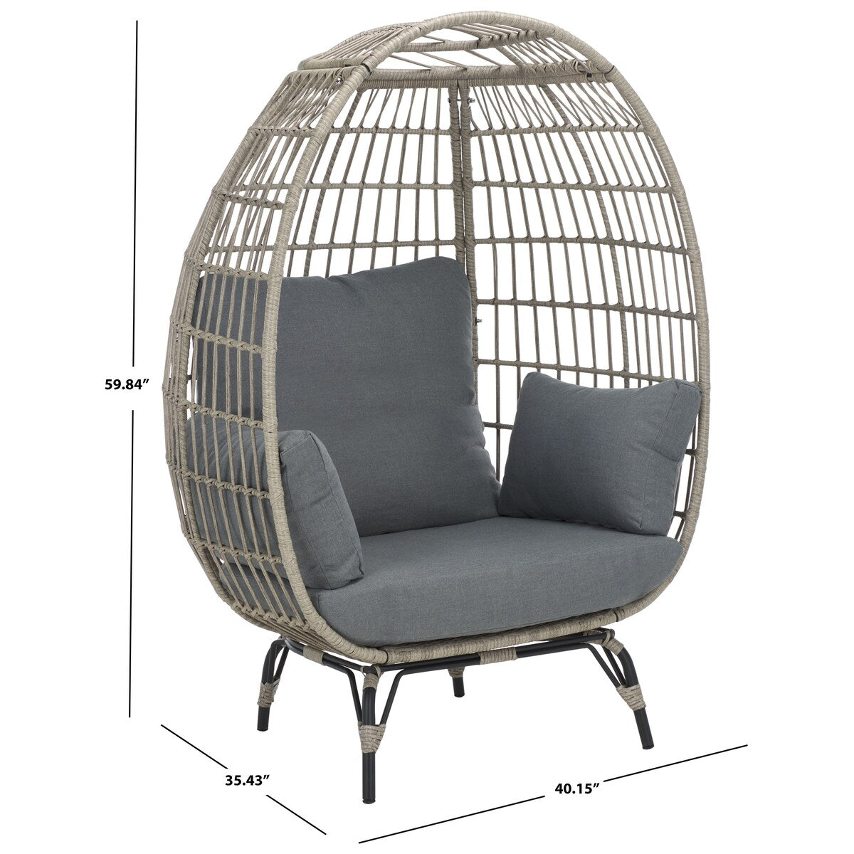 SAFAVIEH Outdoor Living Emmett Egg Chair - 40Wx35Dx60H