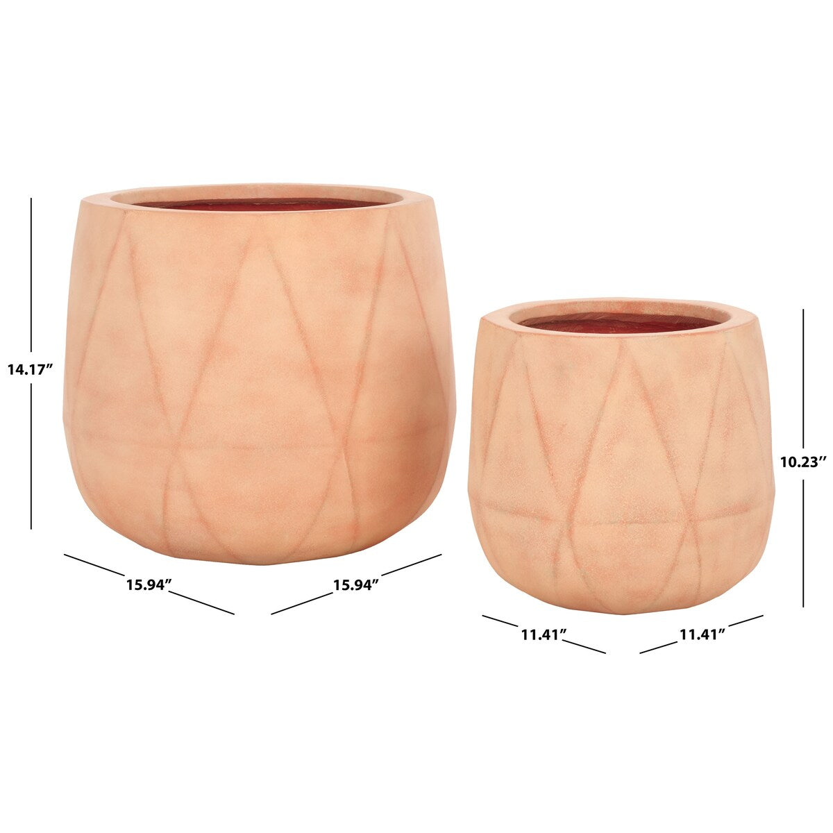 SAFAVIEH Outdoor Living Kane Planter Pot [SET of 2] - 16Wx16Dx14