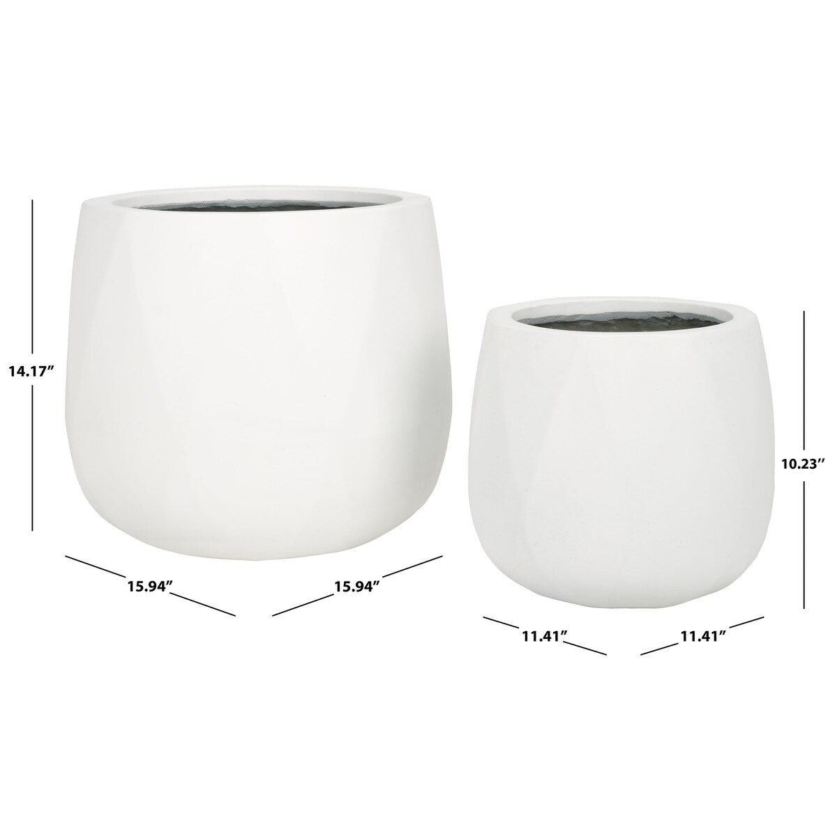 SAFAVIEH Outdoor Living Kane Planter Pot [SET of 2] - 16Wx16Dx14