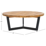 SAFAVIEH Outdoor Living Leo Round Coffee Table 3 Legs - 39Wx39Dx15H