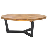 SAFAVIEH Outdoor Living Leo Round Coffee Table 3 Legs - 39Wx39Dx15H