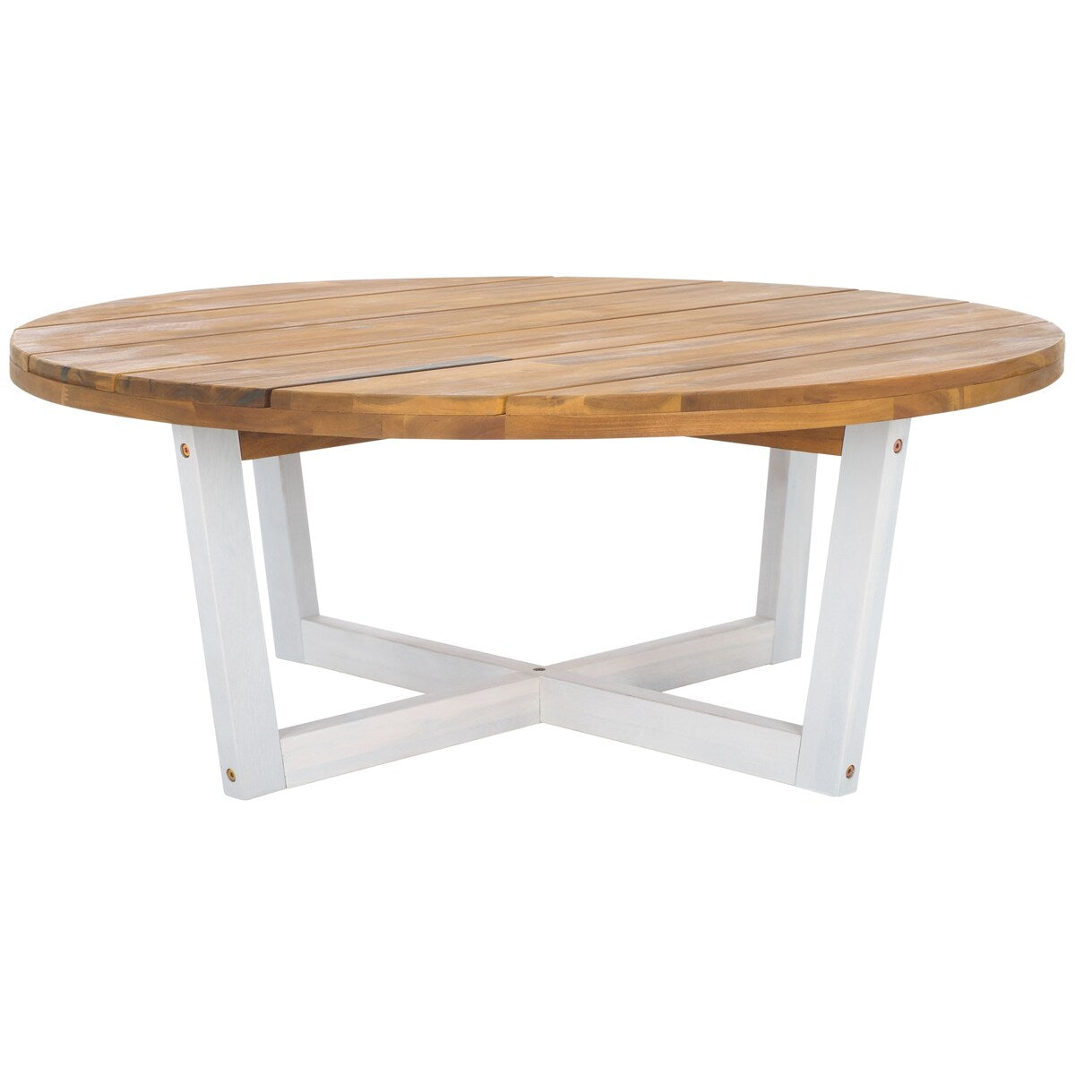 SAFAVIEH Outdoor Living Leo Round Coffee Table 4 Legs - 39Wx39Dx15H