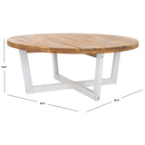 SAFAVIEH Outdoor Living Leo Round Coffee Table 4 Legs - 39Wx39Dx15H